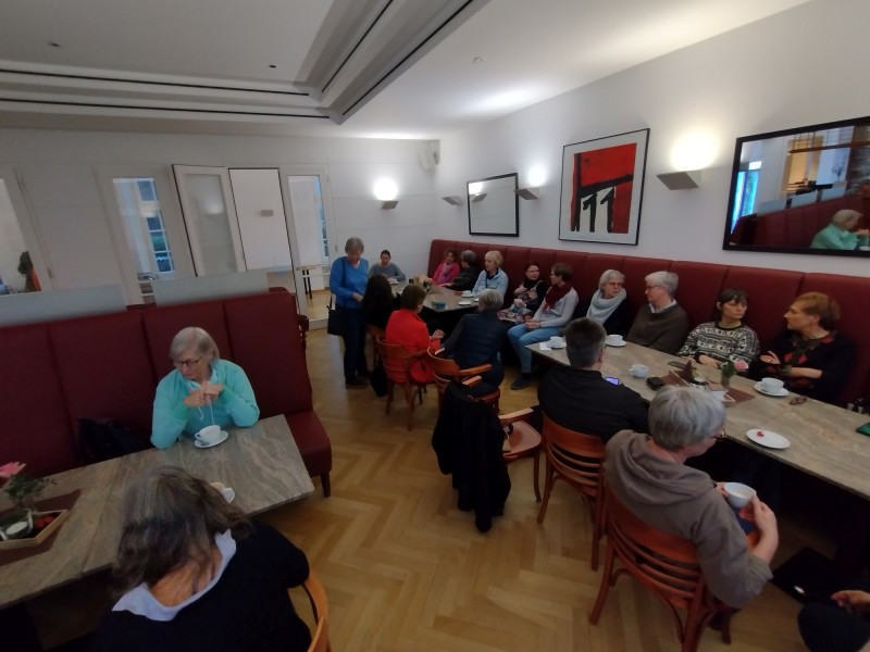 Nach der Ankunft erstmal einen Kaffee trinken